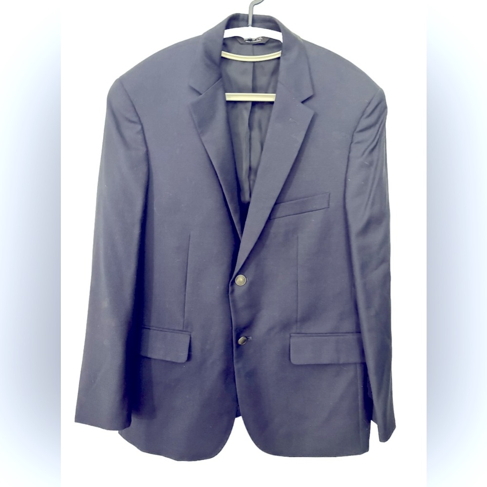 Jos A Bank Traveler's Tailored Fit Wool 2 Button Blue Blazer/Suit Jacket 40S